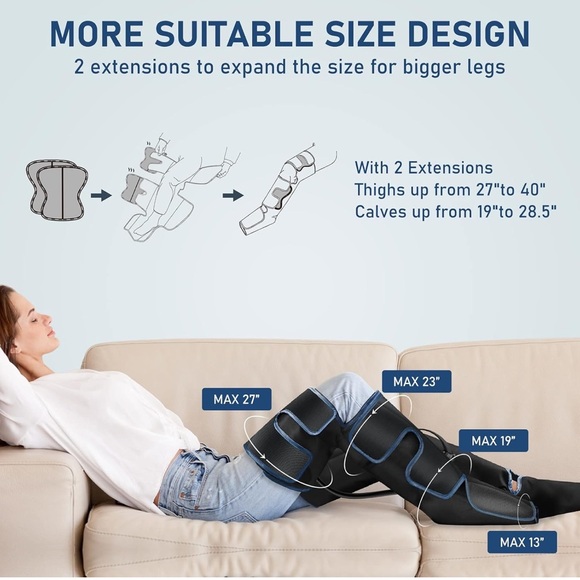 NEW QUINEAR ELECTRONIC AIR LEG COMPRESSION LEG MASSAGER WITH HEAT - Picture 6 of 13